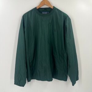 Vintage 90s Polo Golf Windbreaker M Hunter Green Spellout Shoulder Side Zip Rare